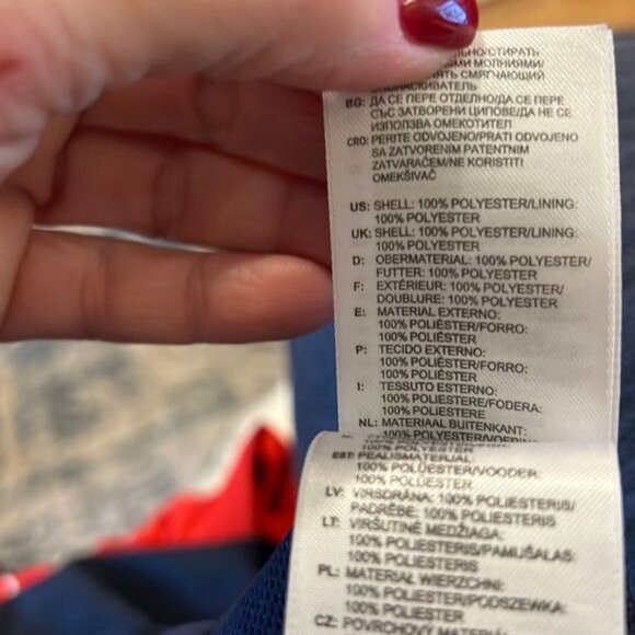 Adidas unisex size small windbreaker retro red white blue trademark 3 Stripe Y2K - Picture 14 of 16